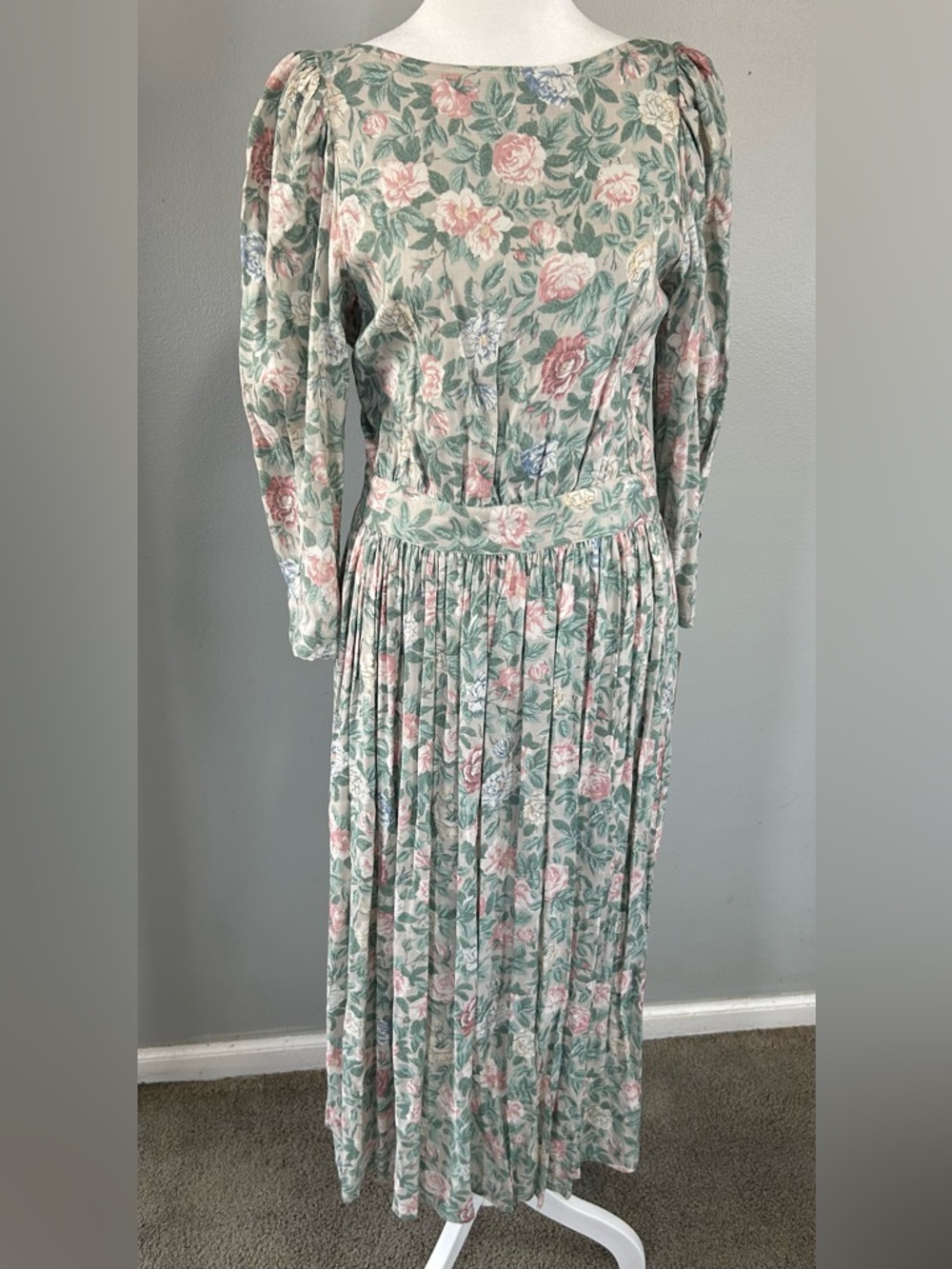 Vintage Bloomingdale's Dress Cottagecore Floral Backless Prairie Eileen West